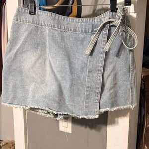 Altar'd State Light Blue Denim Mini Skort